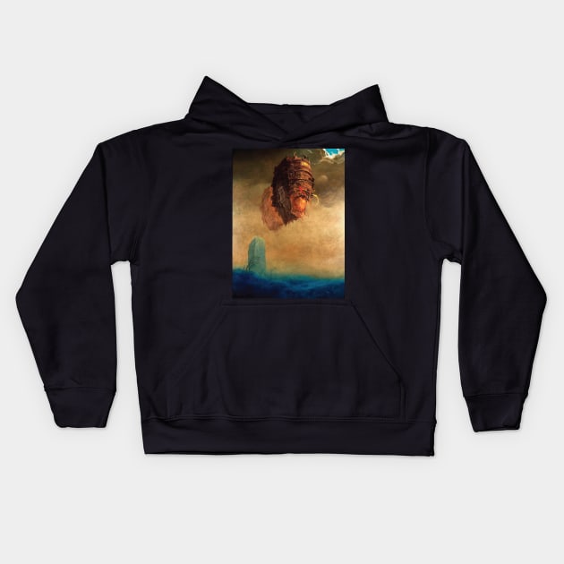 zdzislaw beksinski - Beksinski Trees Kids Hoodie by QualityArtFirst